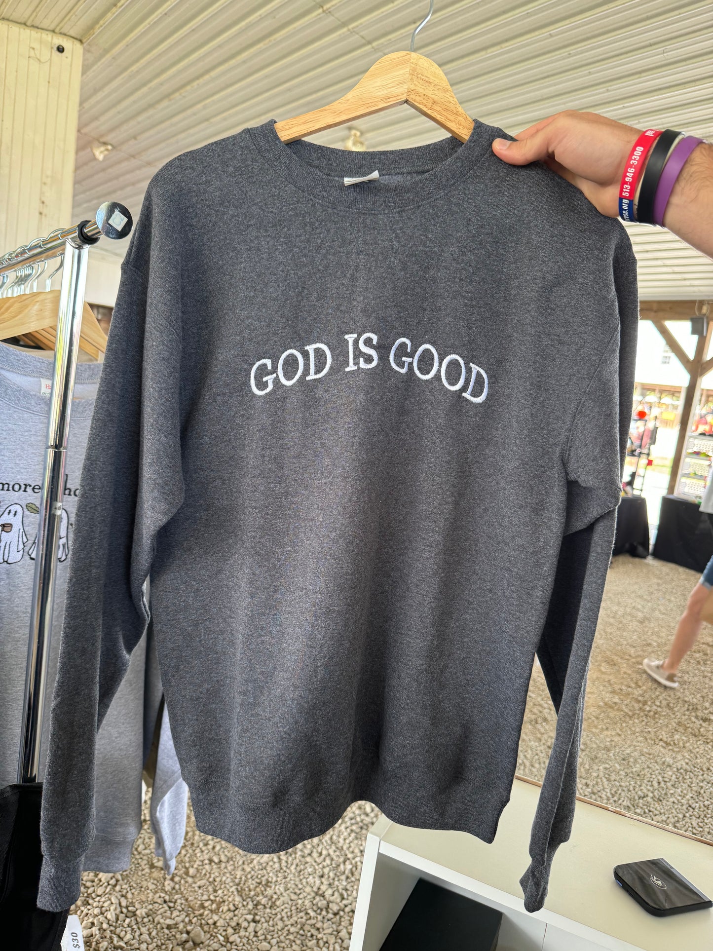 God is Good Crewneck- Heather Charcoal