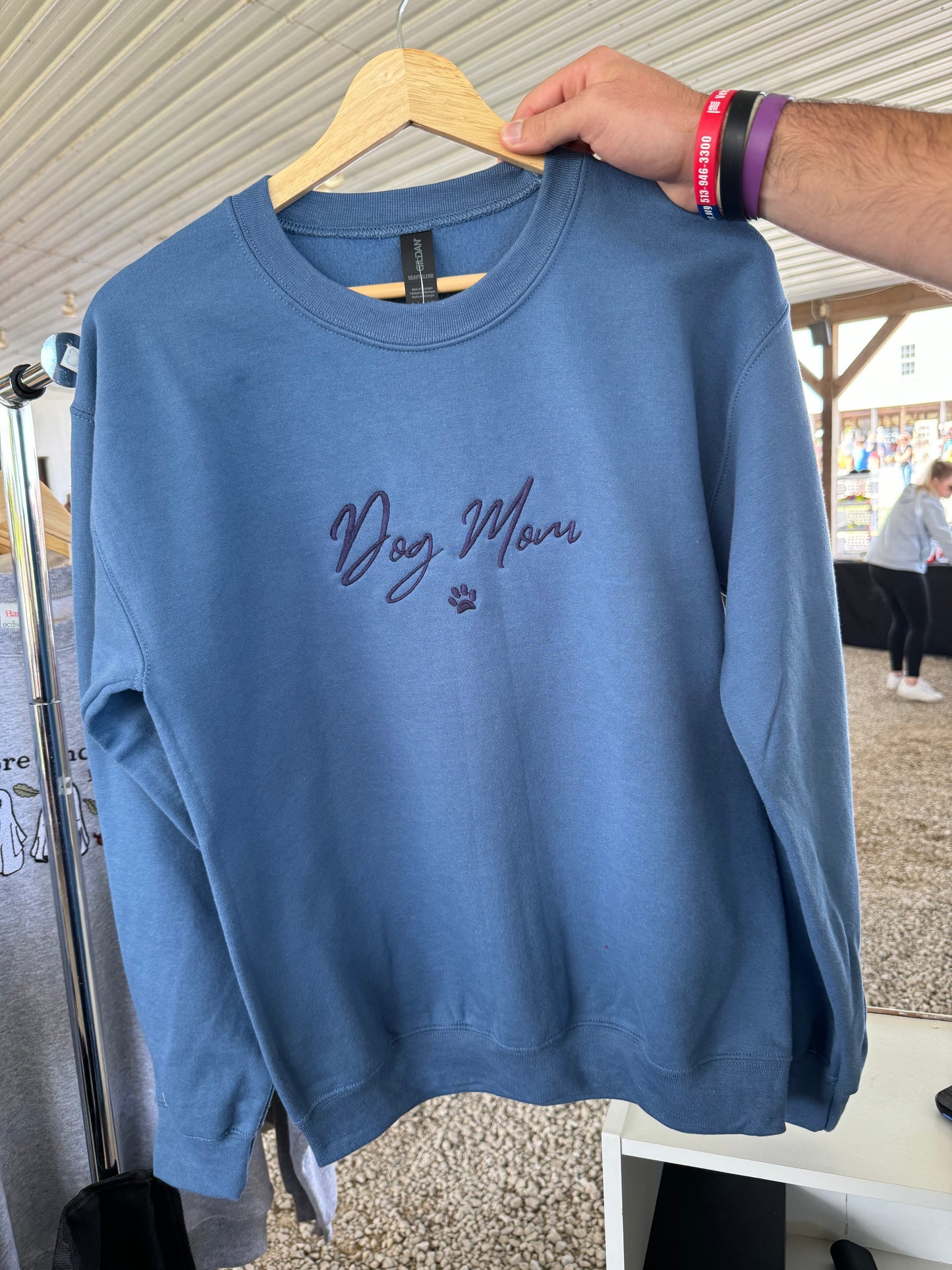 Dog Mom Crewneck- Indigo Blue