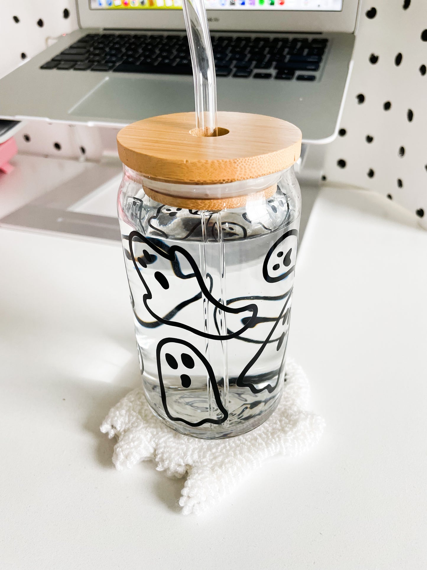 Ghost Outline Glass Cup