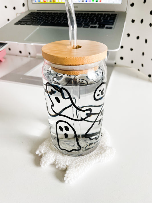Ghost Outline Glass Cup